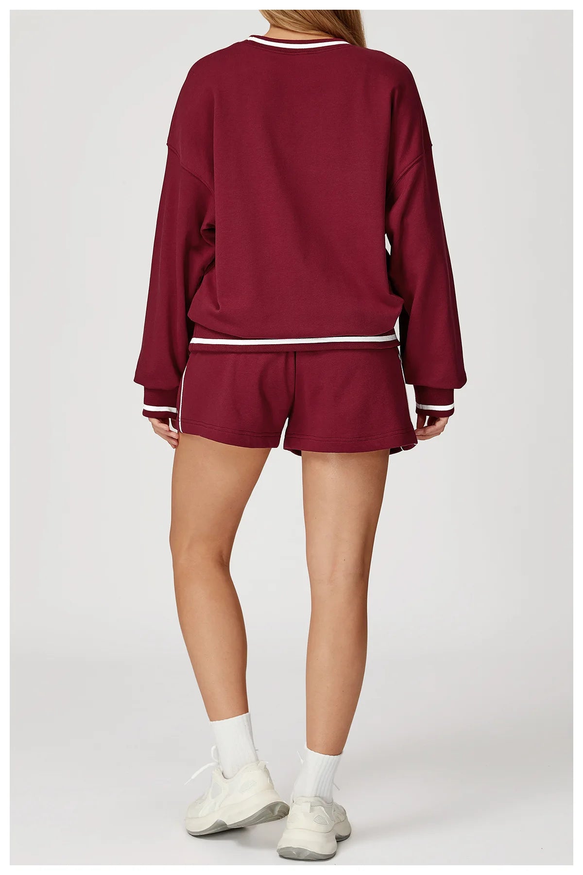 Custom LOGO women's new casual sweater wide-leg trousers comfortable outdoor fashion sports jogging shorts cycling two-piece set