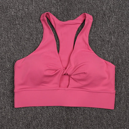 SOISOU Halter Neck Yoga Crop Top Bra Gym Sport Sexiest Bra Chest Pad Removable Elastic Tight Breathable Top Women 6 Colors