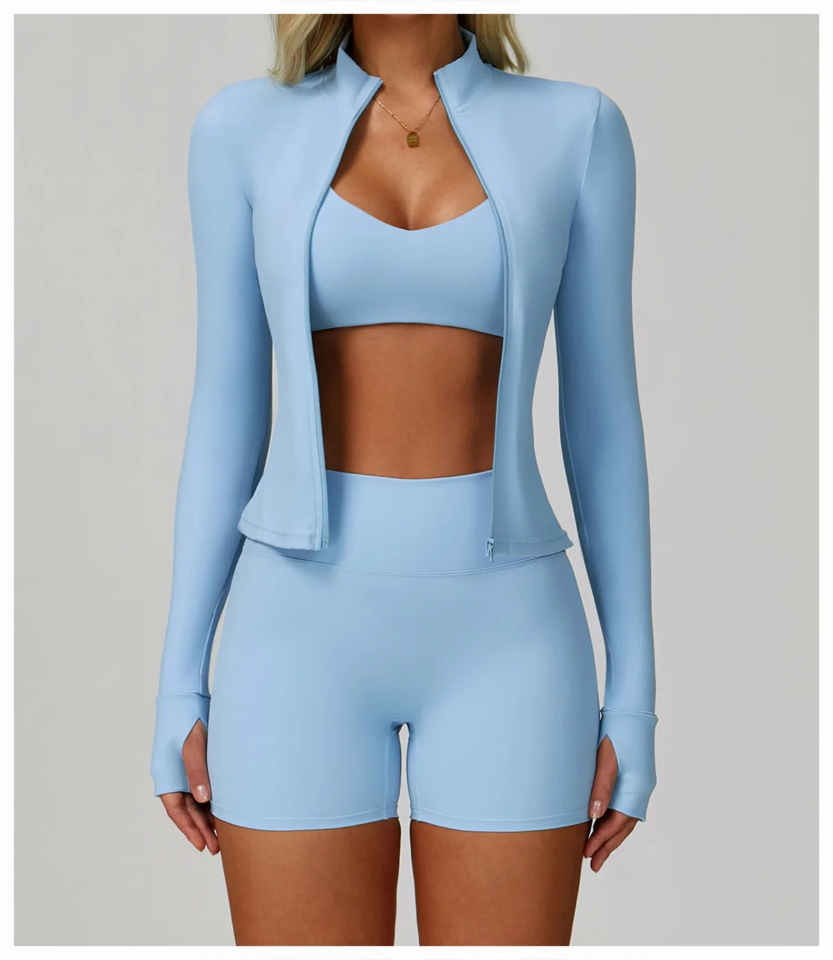 Yoga Shirts For Women Zipper Long Sleeve Fitness Jacket Running Gym Clothes Workout Dry Fit Breathable High Elastic Sports Top