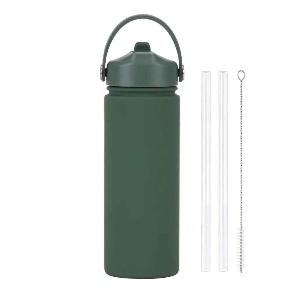 Insulated Water Bottle 500ml Custom Text/Logo - 304 Steel, 24H Cold, Office & Gym Essentials