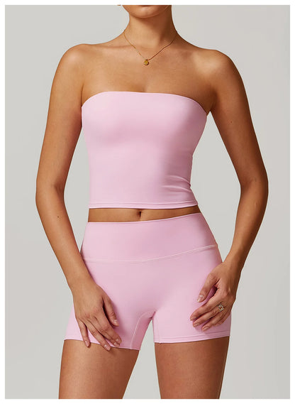Strapless Yoga Vest for Women Sexy Beautiful Back Sports Bra for Women's Underwear Gym Shock-absorbing Quick Drying Fitness Top