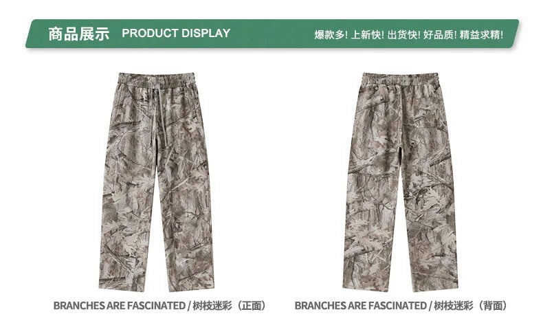 Custom LOGO men's new 340G heavy autumn and winter American camouflage fleece hooded sweatshirt jacket shorts set