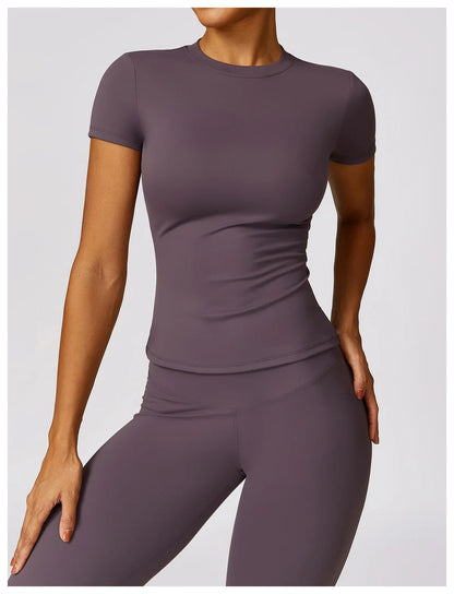 Women Sport T Shirts Short Sleeve Yoga Shirt Gym Top Running Push Up Active Wear Sport Top Femme Yoga Top Fitness Clothes