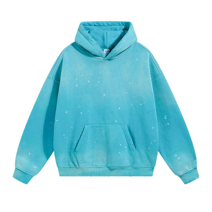 Custom LOGO autumn winter men's women's new white spray dyeing washing water 360G velvet cotton polyester sweatshirt sweatpants