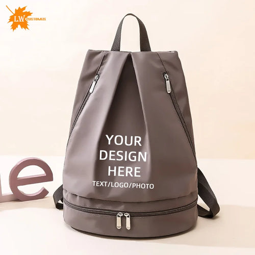 Customized Dry Wet Separation Fitness Bag Printed Logo Swimming Bag Waterproof Travel Sports Bag Printed Photo Name