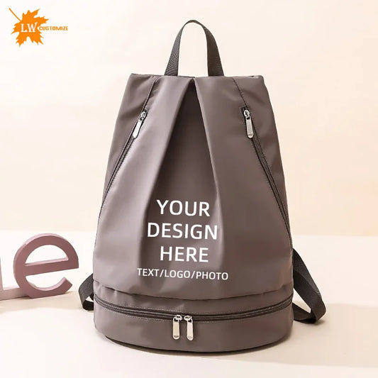 Customized Dry Wet Separation Fitness Bag Printed Logo Swimming Bag Waterproof Travel Sports Bag Printed Photo Name