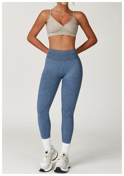 Custom LOGO Women's Seamless Sandblasting Yoga Pants High Waist Hip Lift Tight Running Sports Fitness Yoga Pants