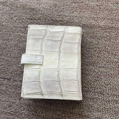 Himalayan white crocodile leather women's wallet authentic crocodile leather short women's wallet fashion design card bag