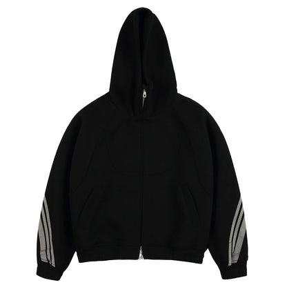 Akkad Kuti 2026 New Heavyweight Retro Japanese Sle Striped Patchwork Hoodie Ex Loose Fit Casual Sweater Thi Cotton Fabric