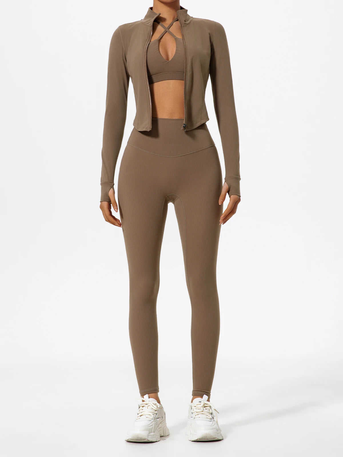 Hearuisavy Summer Ultra-Soft Fabrics 2Pcs Long Sleeve Gym Set Women Quick-Dry Yoga Clothes Workout Leggings Suit Sports Jackets