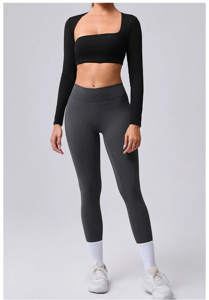 Women Yoga Shirts Crop Top Sexy Long Sleeves Shirts for Women Yoga Sports Running Fitness Gym Clothes Push Up Workout Tops