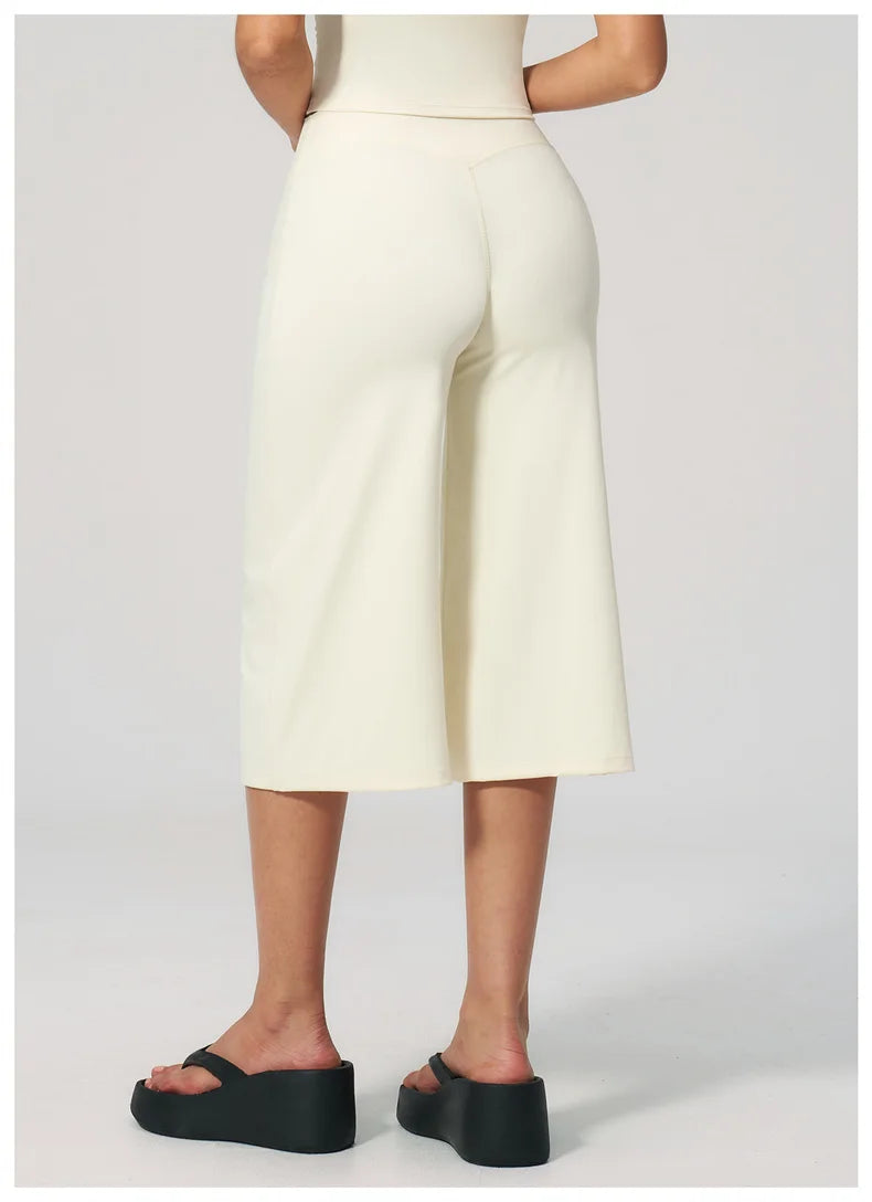 TRY TO BN Wide Leg Yoga Medium Pants Women Naked Feel High Waist Tummy Control Buttery Soft Gym Fitness Running Workout Bottoms