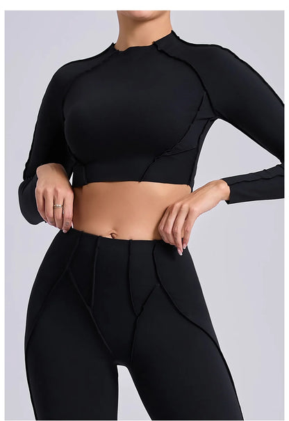 Long Sleeve Gym Shirts Sport Top Fitness Yoga Clothes for Women Active Wear Sports Shirt Elastic Fitness Yoga Running Shirts