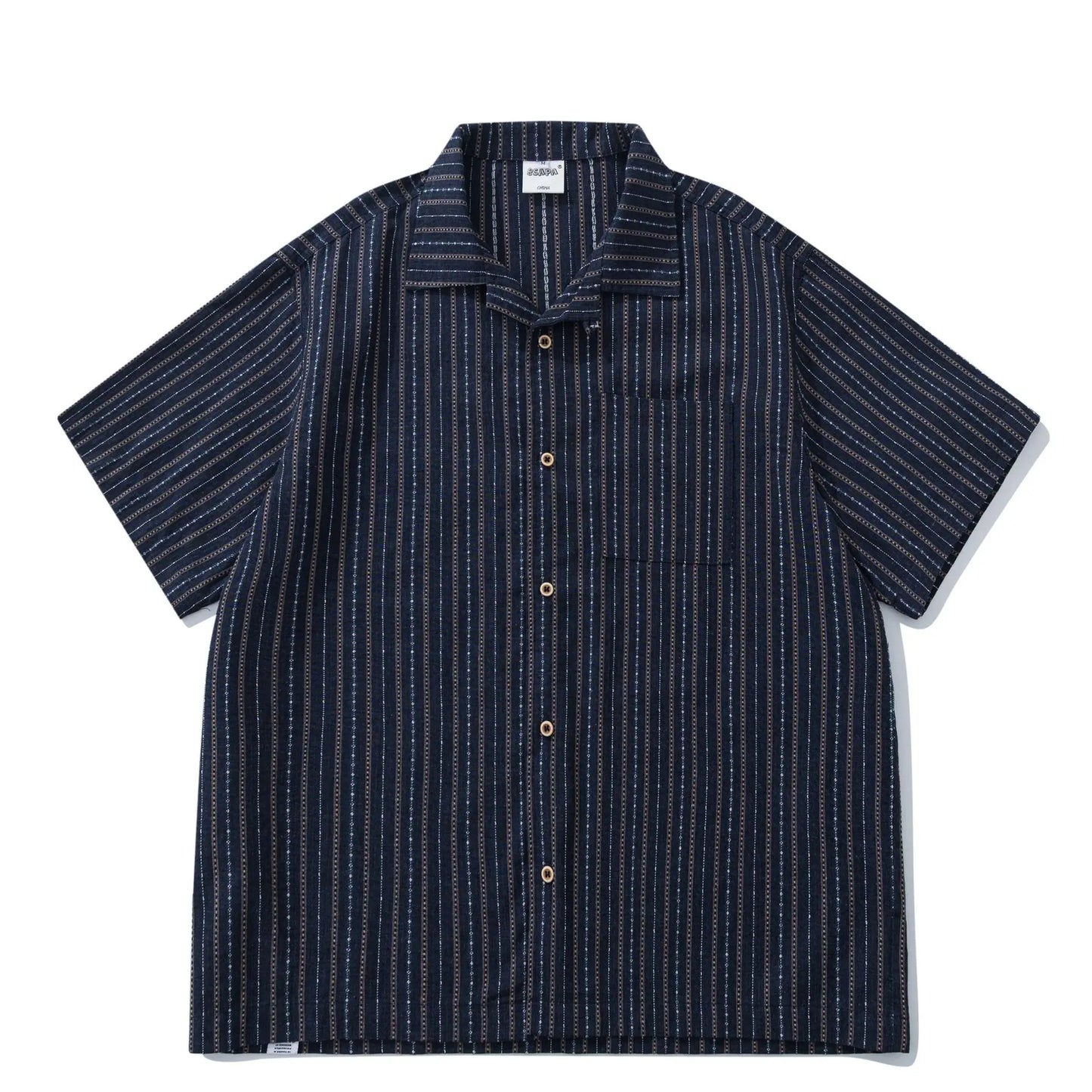 2026 Summer New Japanese Retro Amekaji Cuban Collar Short Sleeved Shirt Men's and Women's Loose Workwear Shirt