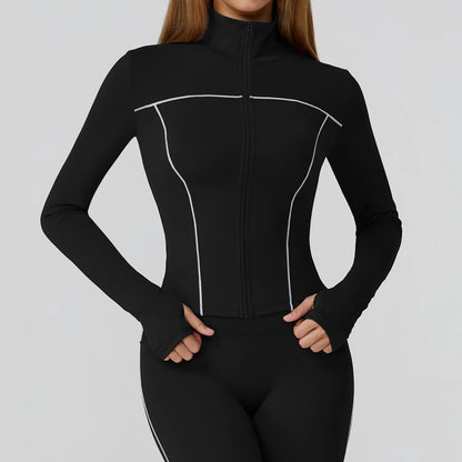Yoga Clothes Women Sport Jacket Running Long Sleeve Shirt Sports Jackets Top Workout Coat Gym Training Clothing Workout Yoga Top