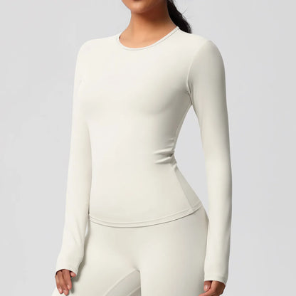 SWELTERING Women Yoga T-shirts Sports Top Long Sleeve Gym Workout Running Shirts Exposed Navel Quick Dry Fitness Gym Sport Wear
