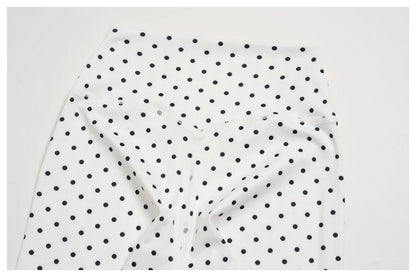 Custom LOGO women's new yoga clothes polka dot printing deep V high elastic three-dimensional fitness two-piece set