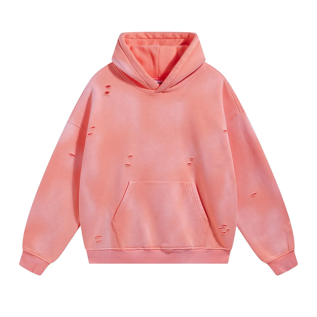 Custom LOGO autumn winter men's women's new white spray dyeing washing water 360G velvet cotton polyester sweatshirt sweatpants