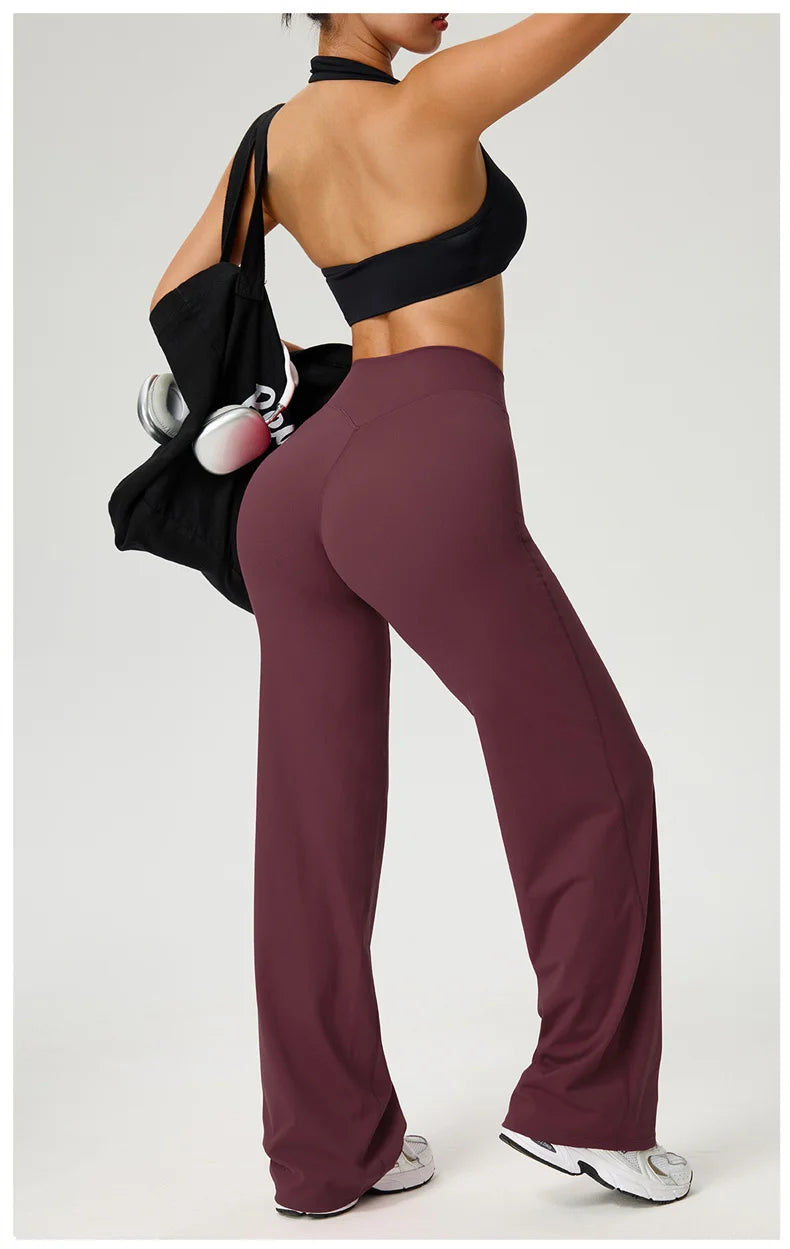 TRY TO BN Straight Leg Yoga Pants Women's High Waisted Tummy Control Buttery Soft Naked Feel Gym Fitness Running Workout Bottoms