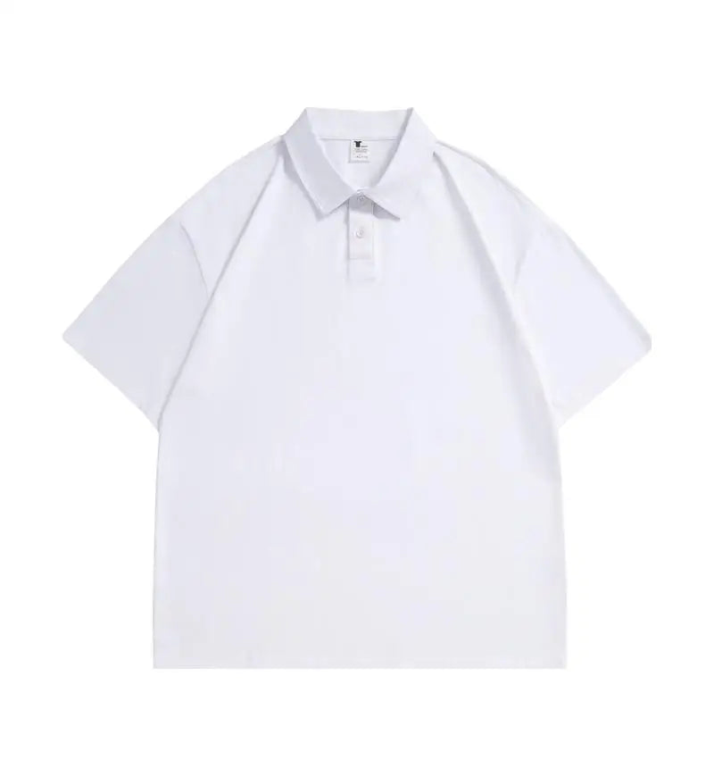 DIY Custom Logo 100% Cotton 240GSM Thick 5XL Big Size Summer New Men's Short Sleeve Oversized T-shirt Cool POLO Shirt Casual