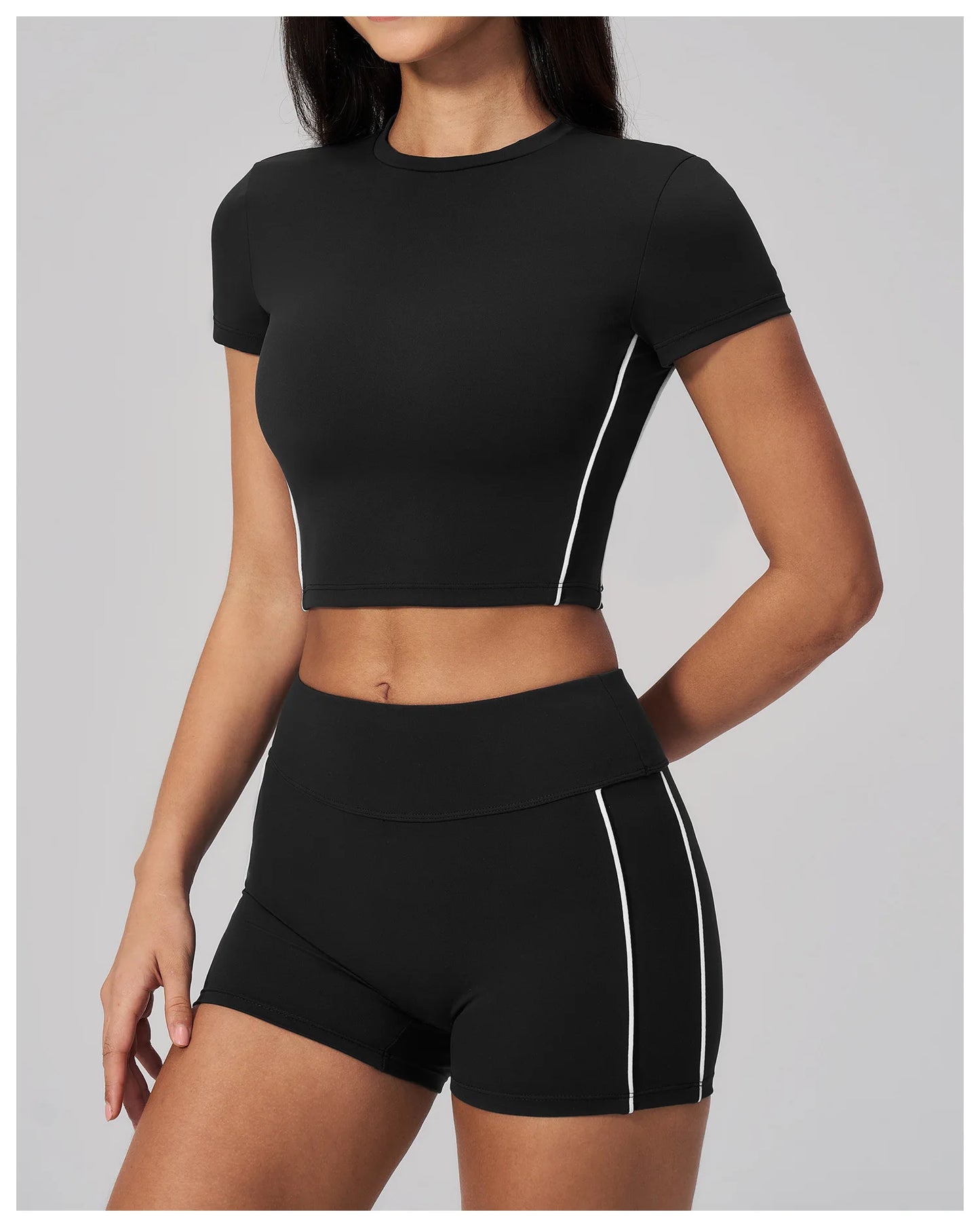 Sexy Women's Yoga Short Sleeve Fitness Sports T-Shirts Gym Clothes Push Up Running Tight Femme Yoga Workout Shirts Active Wear