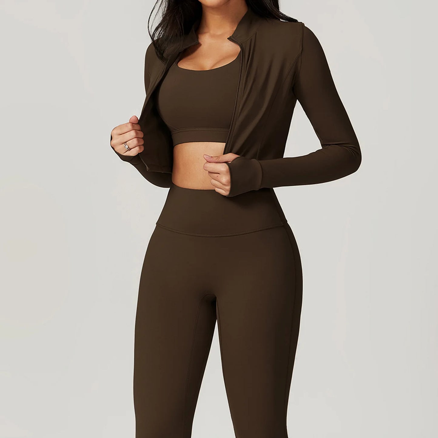 3PCS Yoga Set Gym Clothes 2 PCS Sportswear Women Yoga Suits Fitness Set women's Tracksuits Sports Jacket Long Sleeve Gym Legging