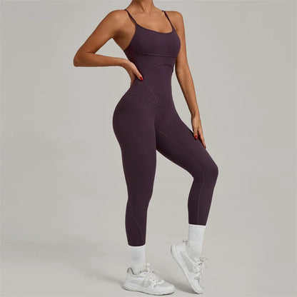 TRY TO BN Sports Jumpsuit Yoga Cross Adjustable Shoulder Straps Fitness Workout Bodysuit One Piece Sportswear Gym Women Clothing