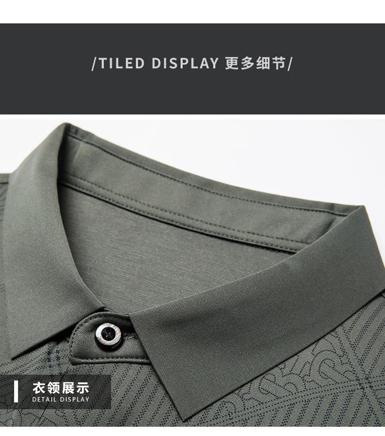 YOLANFAIRY Mulberry Silk T Shirt Men Polo Shirt Mens Shirts Short Sleeves Polos Hombre Manga Corta Summer Mens Clothing 2024