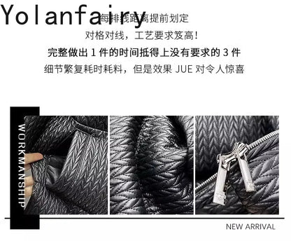 YOLANFAIRY Luxury Top Layer Sheepskin Leather Jackets for Man 2025 Winter Fashion White Goose Down Coat Warm Black Puffer Jacket