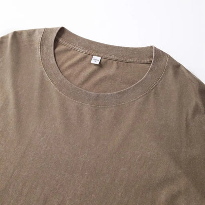 Custom Logo DIY Brand 100% Cotton Retro Washed  Cotton Long Sleeve T-Shirts For Men Unisex Oversized Loose Crew Neck Streetwears
