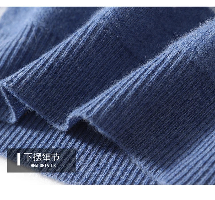 Autumn/Winter 100% Pure Wool Men's O-Neck Thick Business Sweater Loose Casual Wool Knit Bottoming Shirt Men's Sweater