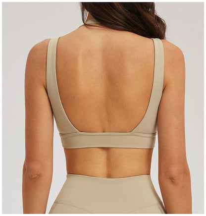 Solid Color Yoga Bra Women Sexy Gym Workout Crop Top Shockproof Sports Underwear Female Beautiful Back Sports Bra Fitness Top