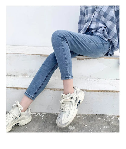 CHIC VEN Women Jeans Solid Slim Retro High Waisted Small Leg Denim Pant Skinny Pant Spring Autumn 2026