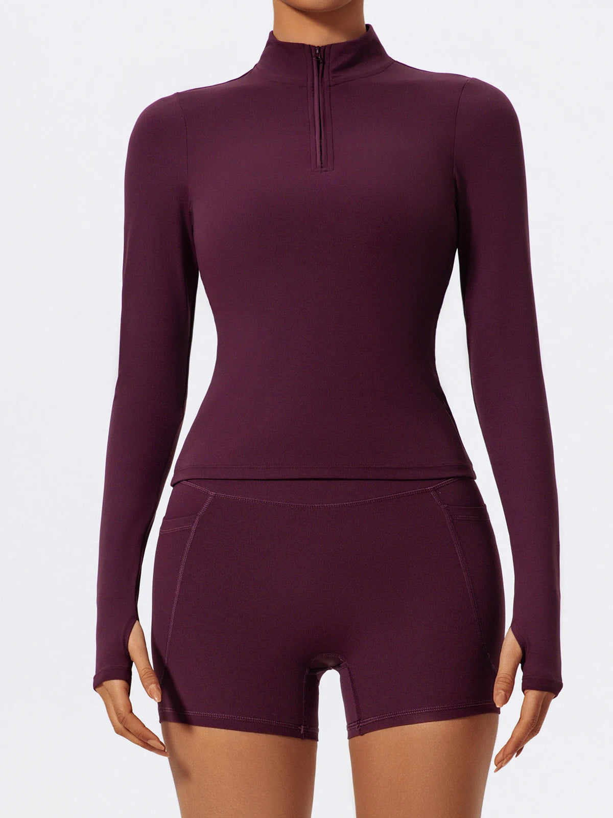 Hearuisavy Summer Half Zipper Yoga Suit Outdoor Workout Clothing Gym Set Women Flared Pants 2Pcs Sports Long Sleeves Shirt Suit