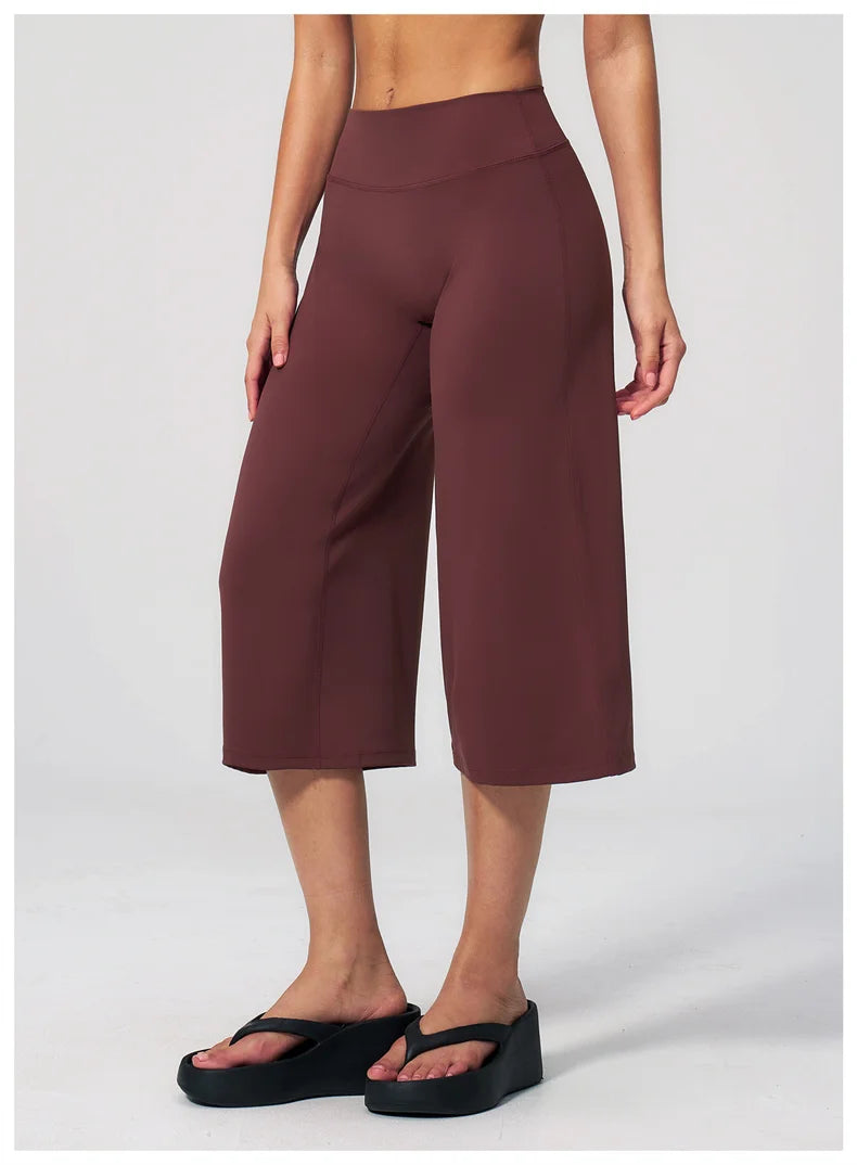 TRY TO BN Wide Leg Yoga Medium Pants Women Naked Feel High Waist Tummy Control Buttery Soft Gym Fitness Running Workout Bottoms