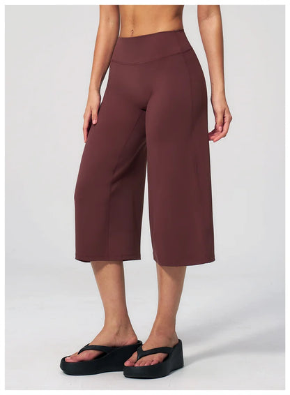 TRY TO BN Wide Leg Yoga Medium Pants Women Naked Feel High Waist Tummy Control Buttery Soft Gym Fitness Running Workout Bottoms