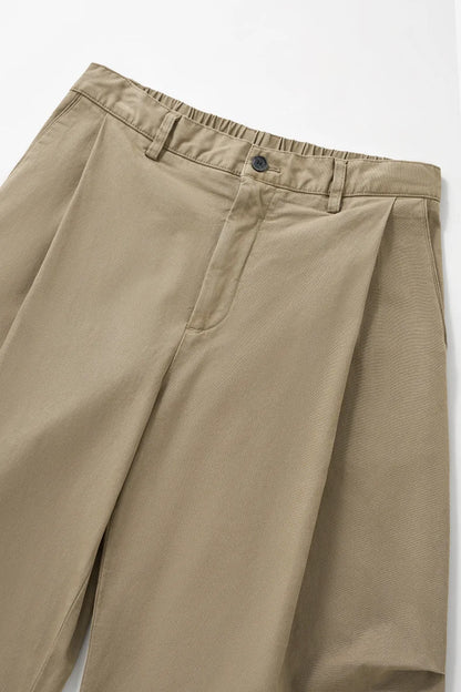 Custom LOGO men's clothing 98% cotton pleated tooling wide-leg pants autumn new loose casual men's trousers