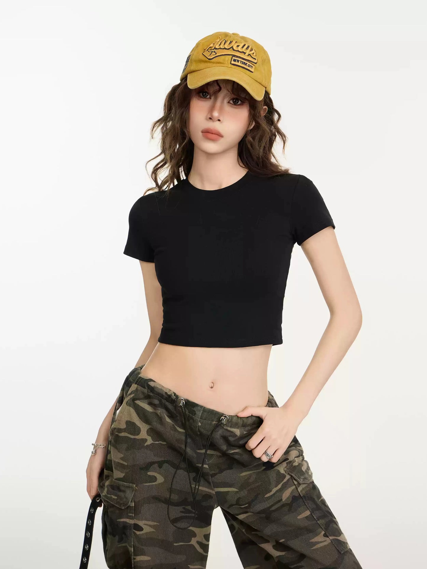Crop Top Women Custom LOGO Free Print  Short Sleeve  Solid Slim Fit Crew Neck Tee Basic Skinny Tight Casual Workout Yoga Tshirt