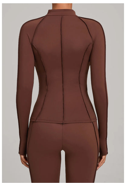 SWELTERING Women Yoga Shirts Sports Jacket Zip Fitness Long Sleeve Workout Cycling Shirts Gym Quick Dry Outdoor Top Sportswear