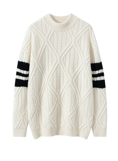 Choice Men Mock Neck Pullover Cashmere Sweater Autumn Winter 100%Pure Cashmere Knitwear Smart Casual Sweater Korean Fashion Tops