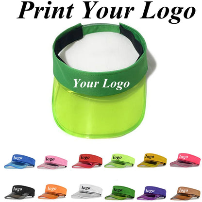 Custom Logo Acrylic Empty Top Hat For Women Men Fashion Transparent Sun Hat Breathable Adjustable Tennis Golf Running Sports Cap