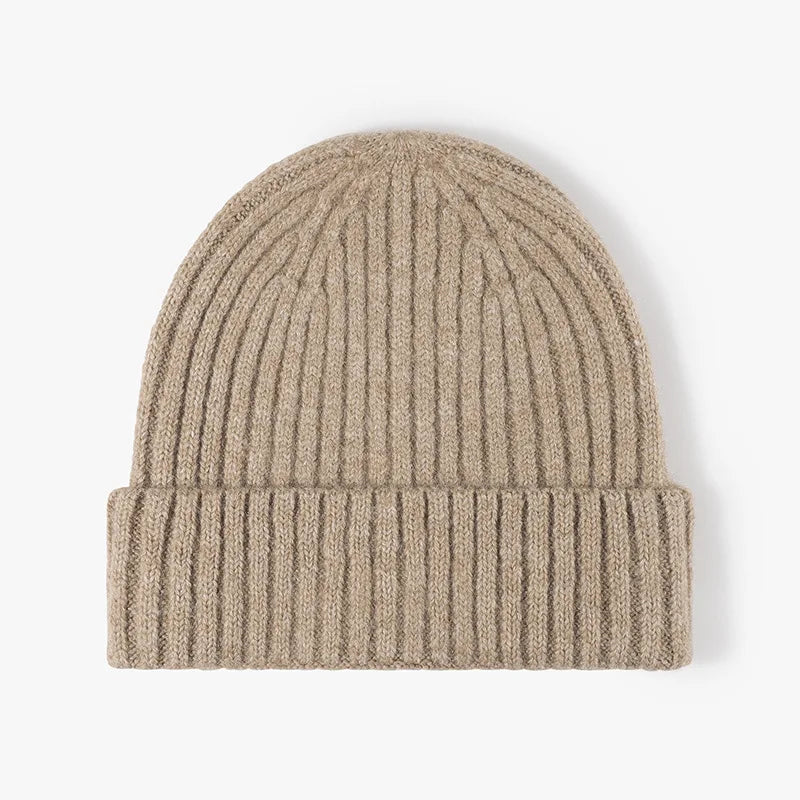 2025 New Versatile Unisex Beanie Plain Wool Thickened Earflap Anti-Static Warm Outdoor Daily Knit Hat