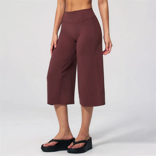TRY TO BN Wide Leg Yoga Medium Pants Women Naked Feel High Waist Tummy Control Buttery Soft Gym Fitness Running Workout Bottoms