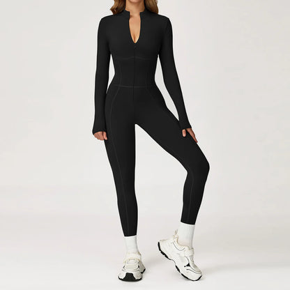 Winter Autumn Yoga Jumpsuit Women's One-piece Suit Sportswear Women Gym Rompers Long-sleeved Warm Overalls High Elastic Bodysuit
