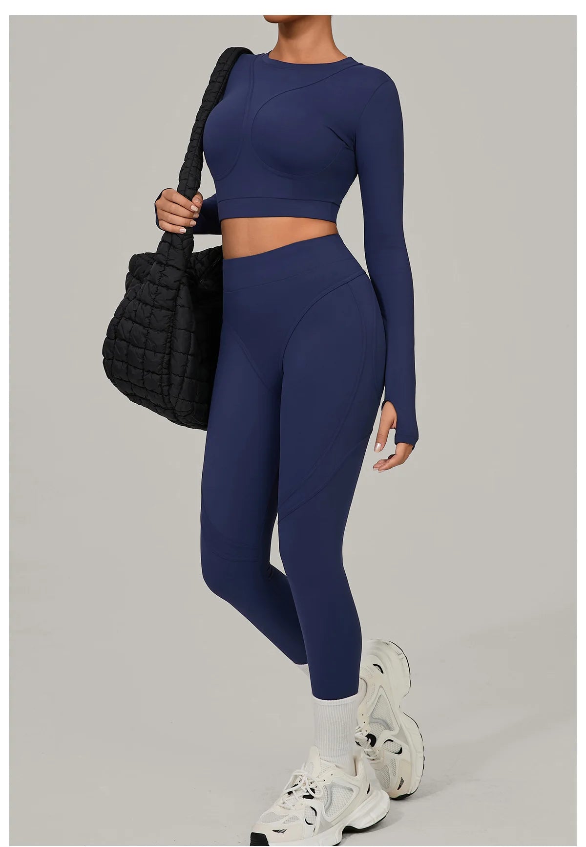 SWELTERING Yoga Suit Women Tracksuit 2PCS Sports Set Fitness Set Quick-Drying Gym Set Running Workout Long Sleeve Yoga Clothing