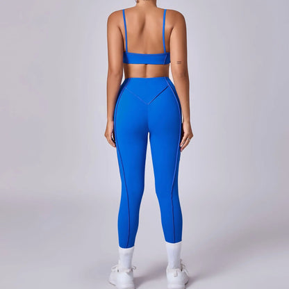 Hearuisavy 2025 New Style 2Pcs Sports Suit Women Workout Bra Suit Running Gym High Waist Legging Quick Dry Tight Yoga Clothing