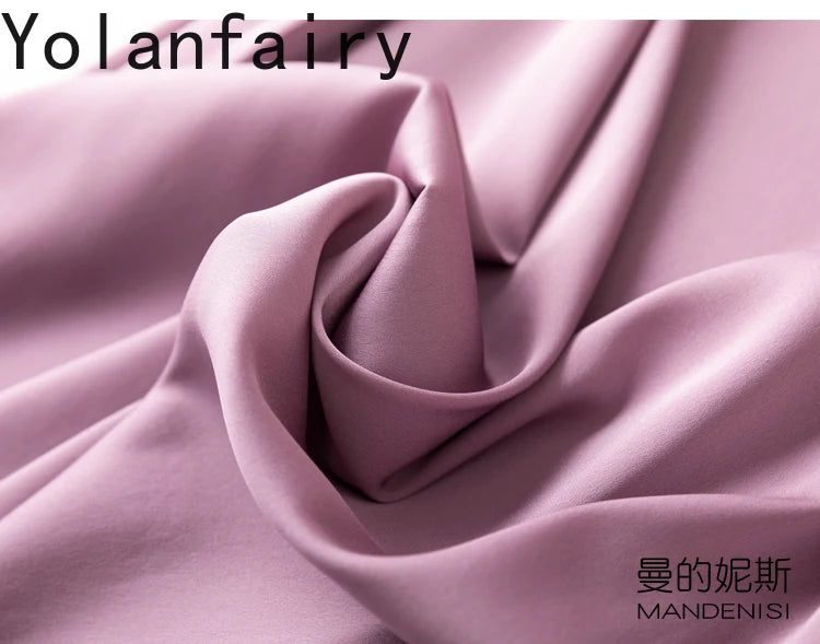 YOLANFAIRY 19momme 93% Mulberry Silk Spaghetti Strap Dress for Women Elegant Mid-length Sexy Real Silk Summer Dresses Woman 원피스