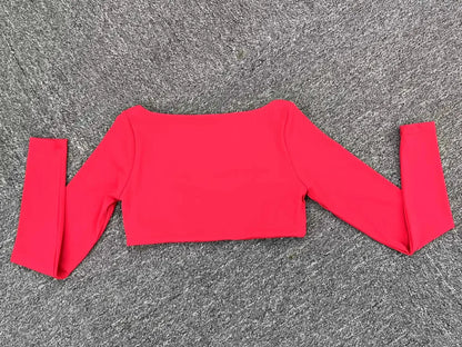 Women Yoga Shirts Crop Top Sexy Long Sleeves Shirts for Women Yoga Sports Fitness Sport Gym Clothes Running Push Up Workout Tops