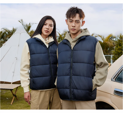 Winter Warm Down Vest Custom Team Logo Casual Sleeveless Jacket Printing Pattern Chill -proof Coat Production Company Brand Text