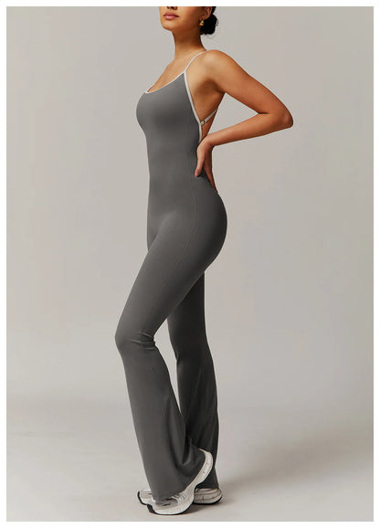 One-Piece Back V-Neck Sexy Suit Gym Set Women Training Suit Sportswear Women Sports Suit Fitness Rompers Stretch Training Suits